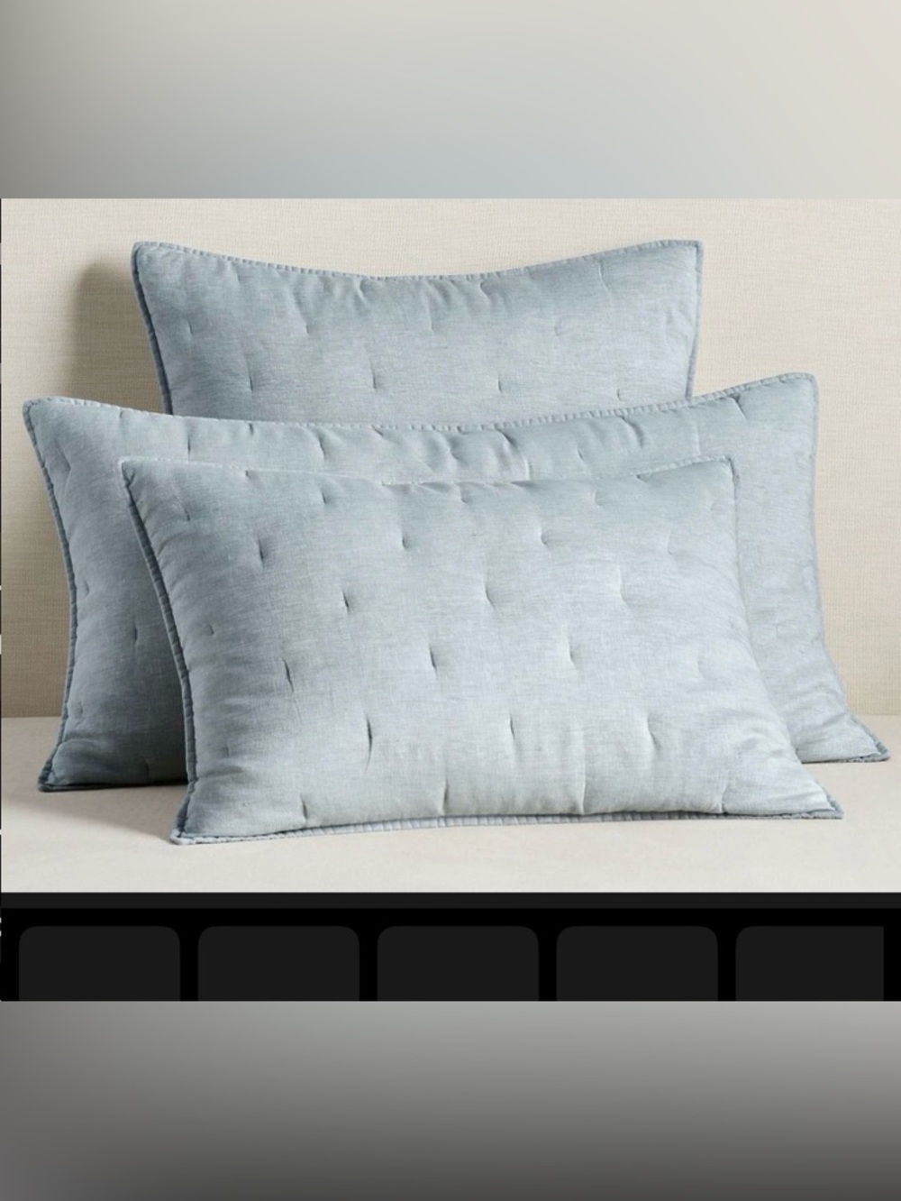 1 Pottery Barn Belgian Flax Linen Comforter Sham Chambray (King)